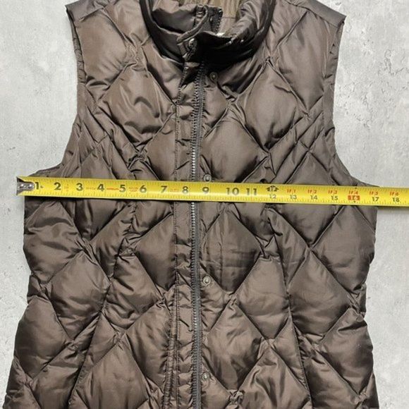 Eddie Bauer Goose Down Puffer Vest‎ Jacket Womens Sz S Brown Quilted Full Zip - Picture 12 of 12